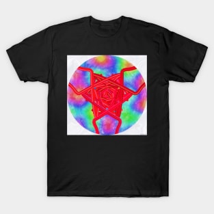 Geometric Rose, Digital Psychedelic Art T-Shirt